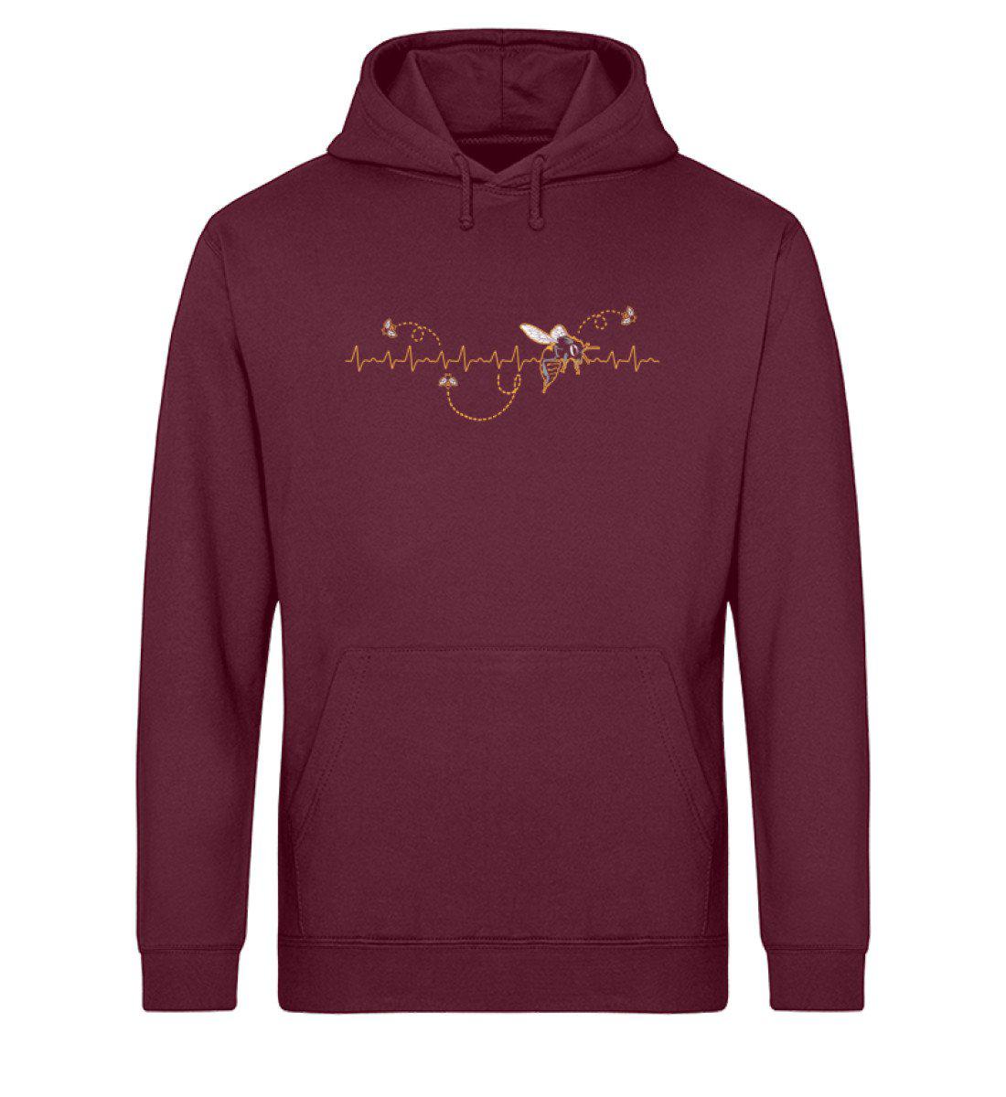 Bienen Heartbeat · Unisex Organic Hoodie-Drummer Hoodie ST/ST-Burgundy-XS-Agrarstarz