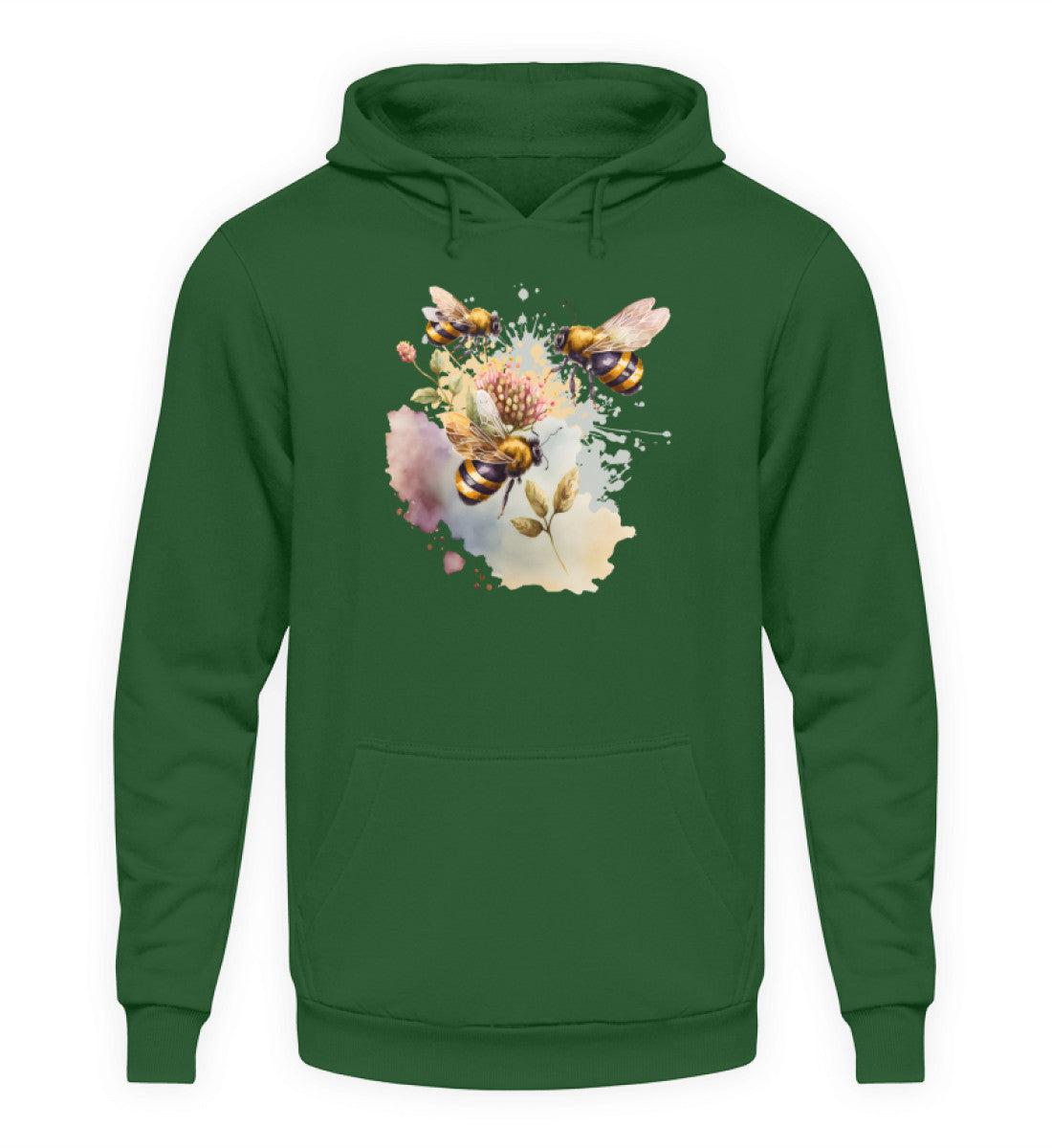 Bienen Wasserfarben 1 · Unisex Kapuzenpullover Hoodie-Unisex Hoodie-Bottle Green-XS-Agrarstarz
