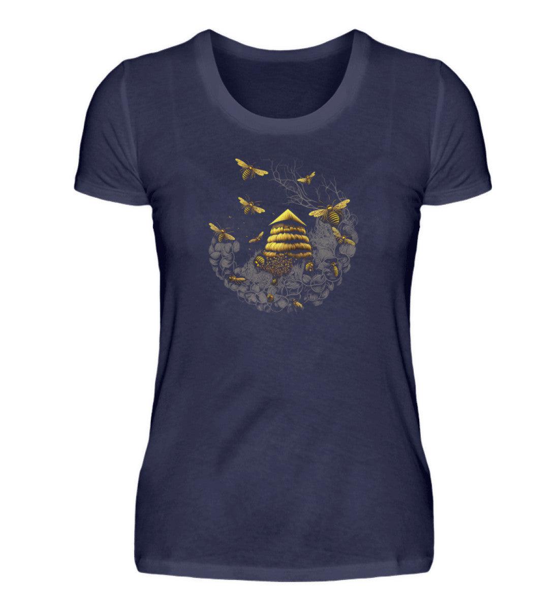 Bienenstock Bienen · Damen T-Shirt-Damen Basic T-Shirt-Navy-S-Agrarstarz