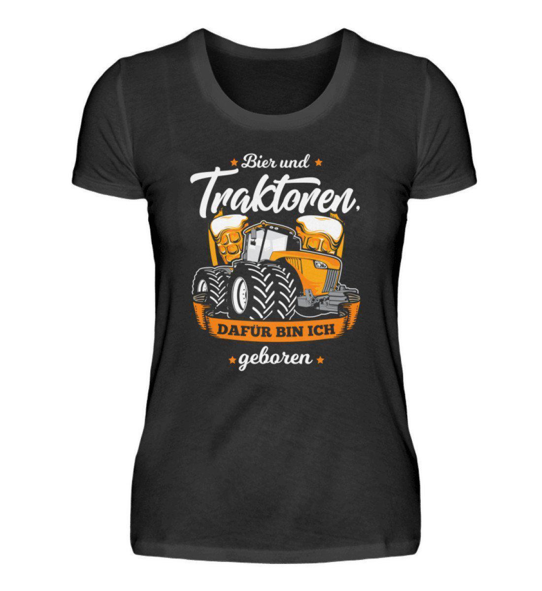 Bier und Traktoren · Damen T-Shirt-Damen Basic T-Shirt-Black-S-Agrarstarz