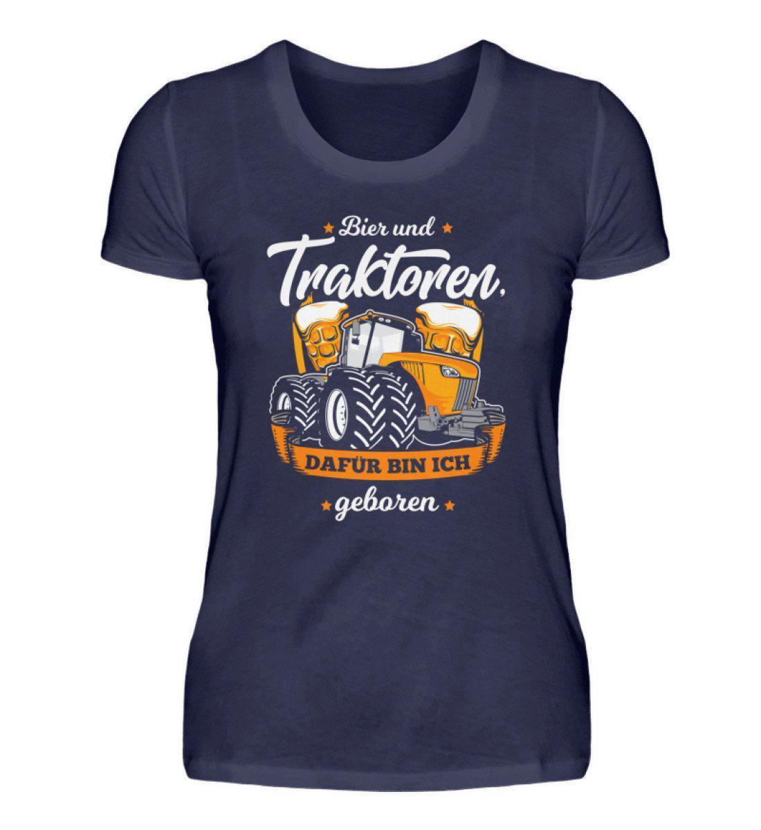Bier und Traktoren · Damen T-Shirt-Damen Basic T-Shirt-Navy-S-Agrarstarz