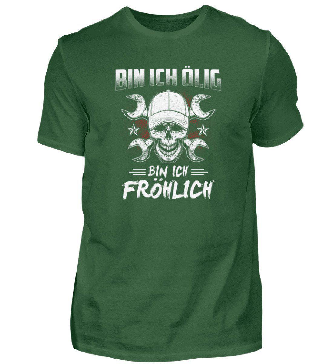 Bin ich ölig bin ich fröhlich · Herren T-Shirt-Herren Basic T-Shirt-Bottle Green-S-Agrarstarz