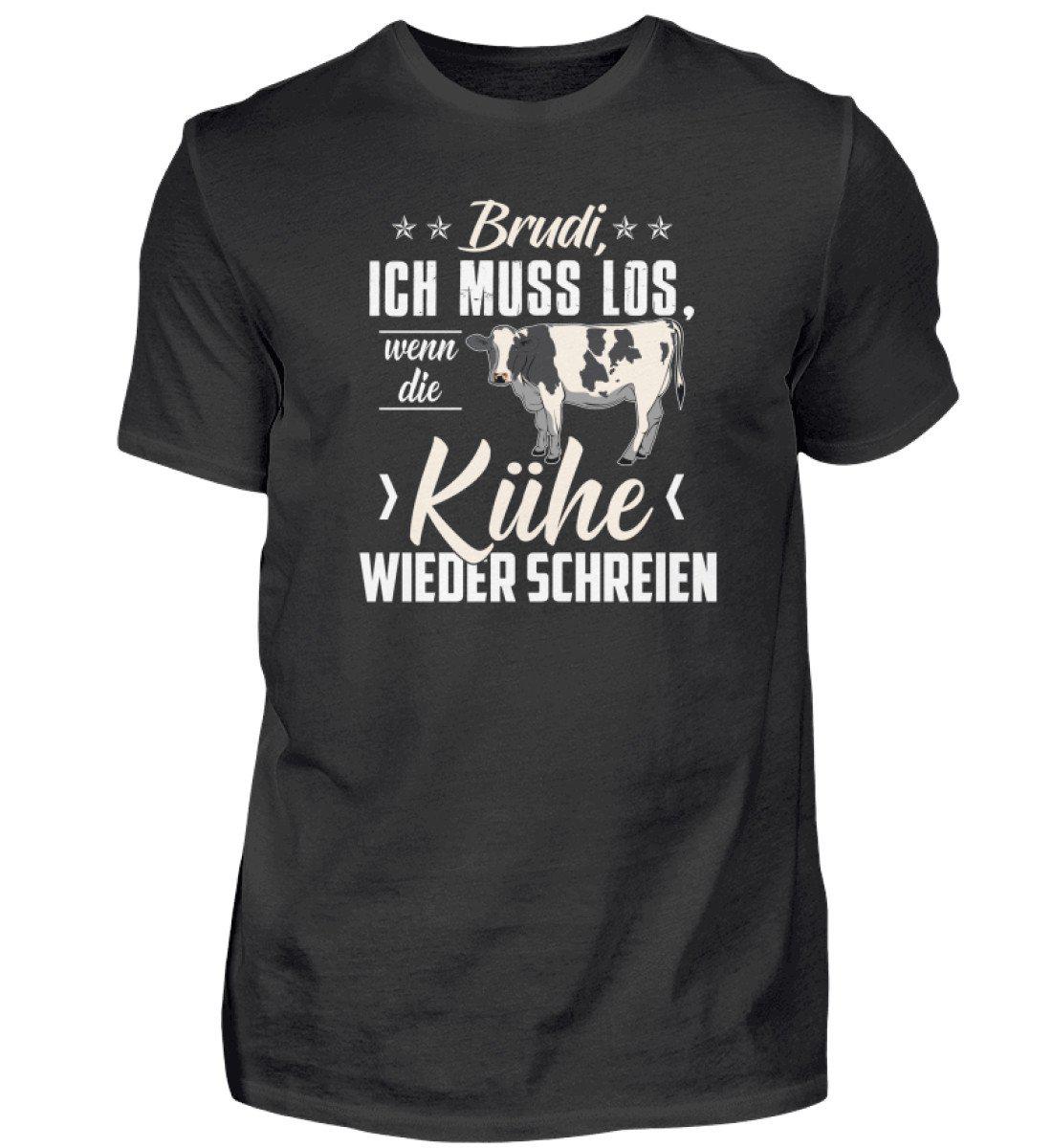 Brudi ich muss los Kühe · Herren T-Shirt-Herren Basic T-Shirt-Black-S-Agrarstarz