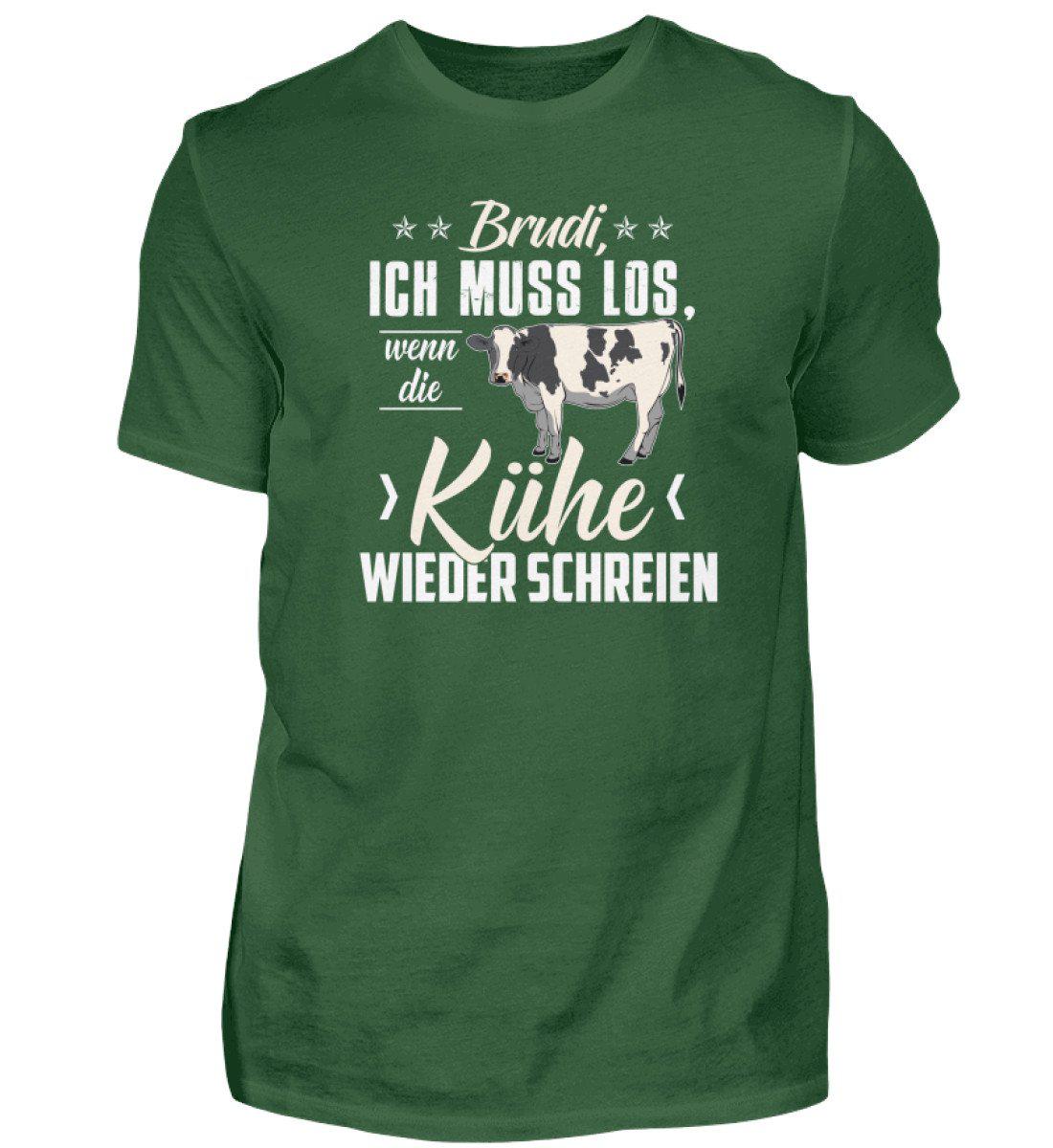 Brudi ich muss los Kühe · Herren T-Shirt-Herren Basic T-Shirt-Bottle Green-S-Agrarstarz