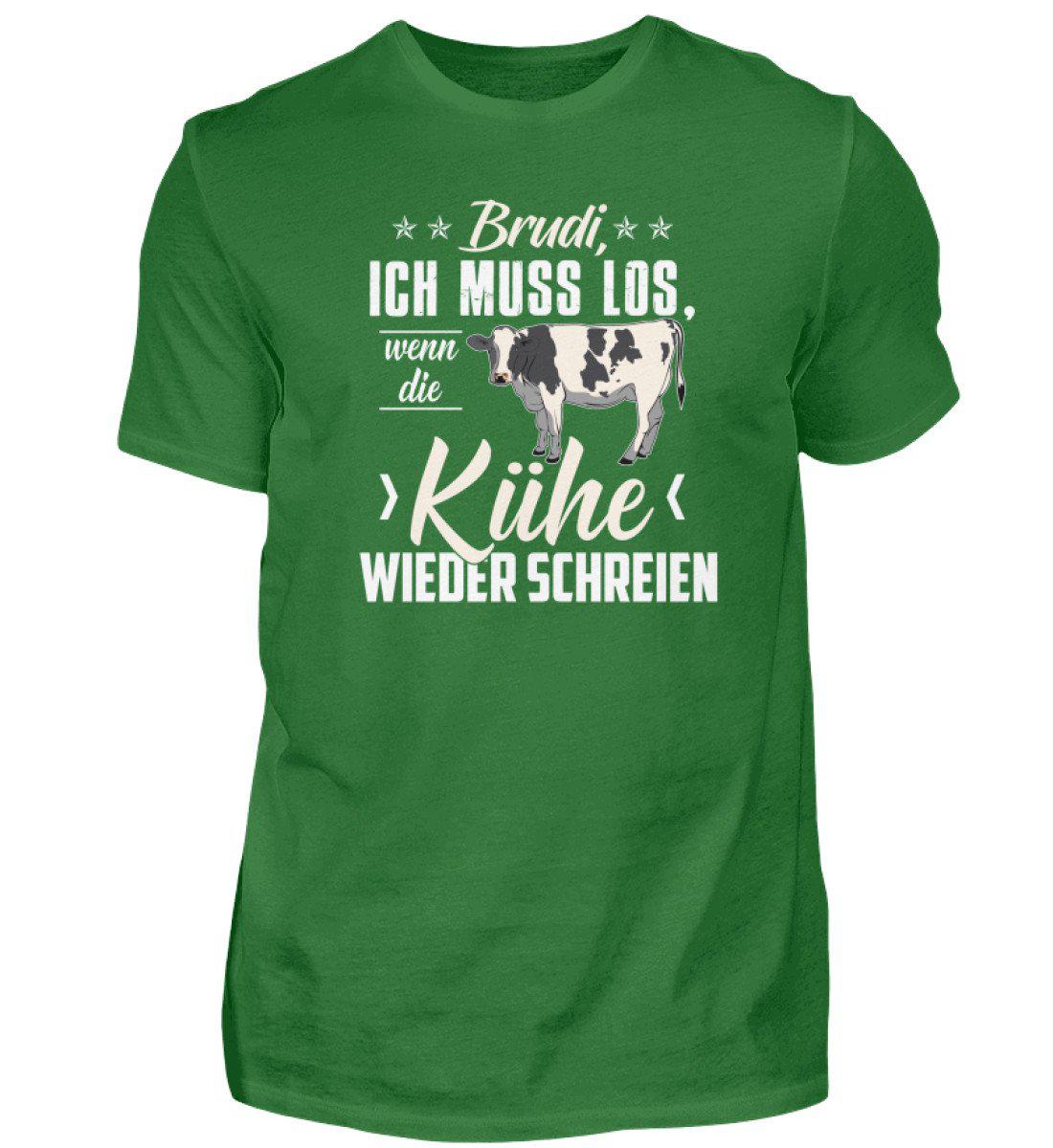 Brudi ich muss los Kühe · Herren T-Shirt-Herren Basic T-Shirt-Kelly Green-S-Agrarstarz