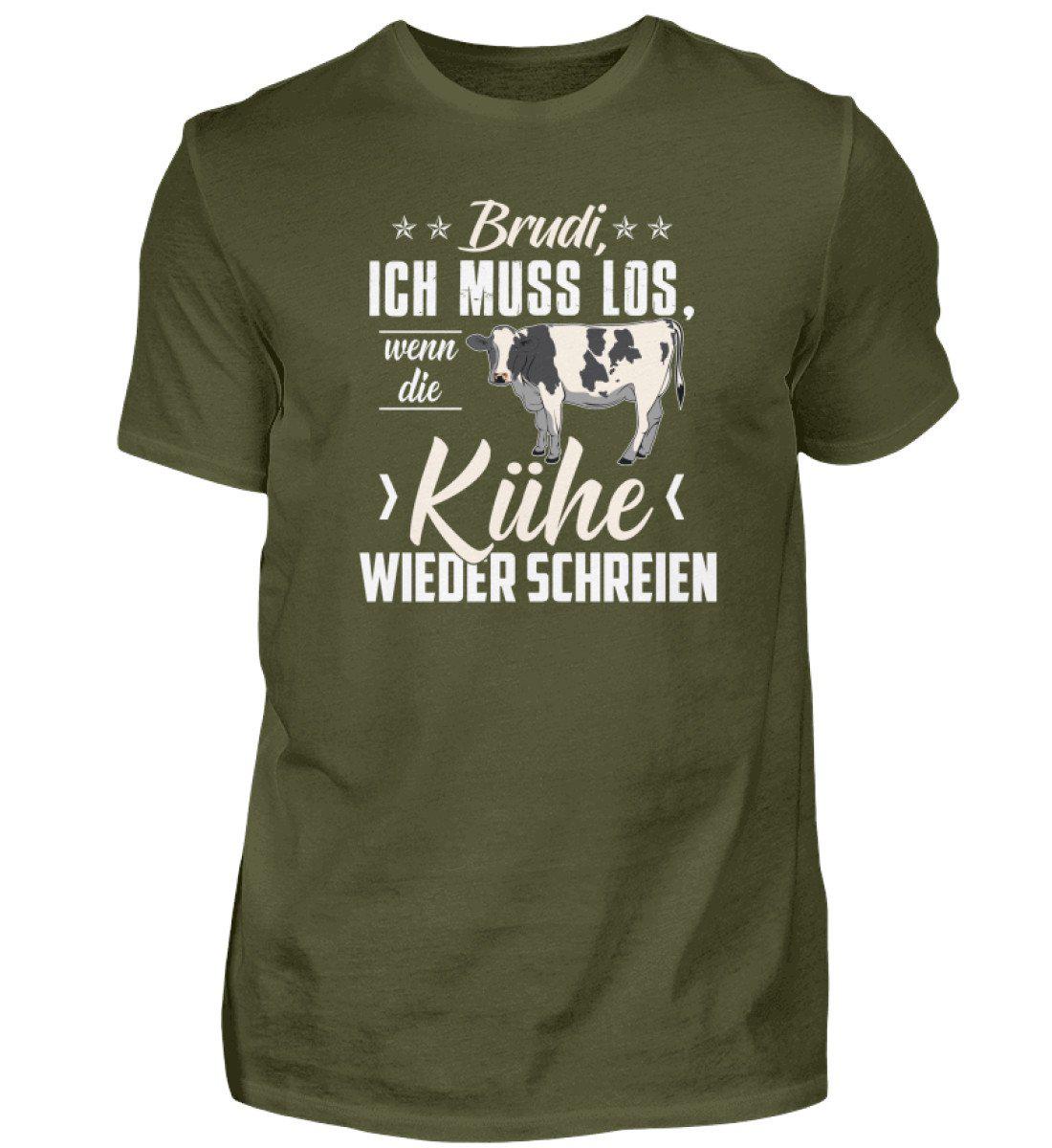 Brudi ich muss los Kühe · Herren T-Shirt-Herren Basic T-Shirt-Urban Khaki-S-Agrarstarz