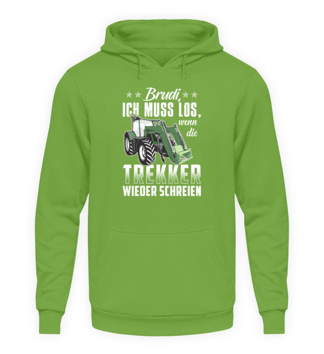 Brudi ich muss los Trekker · Unisex Kapuzenpullover Hoodie-Unisex Hoodie-LimeGreen-S-Agrarstarz