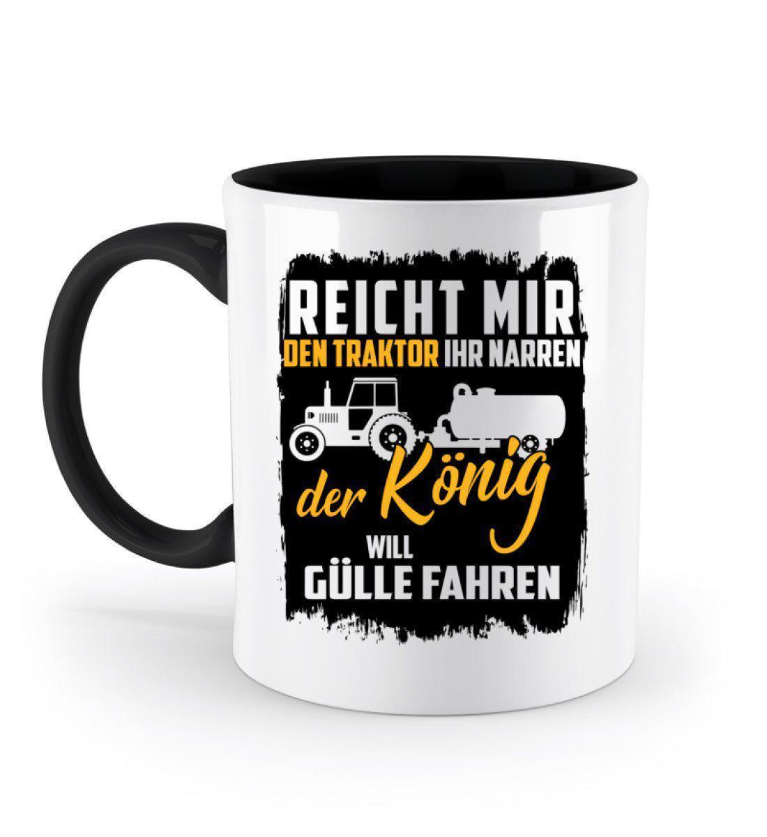 Der König will Gülle fahren · Keramik Tasse zweifarbig-Keramik Tasse Zweifarbig-Black-330ml-Agrarstarz