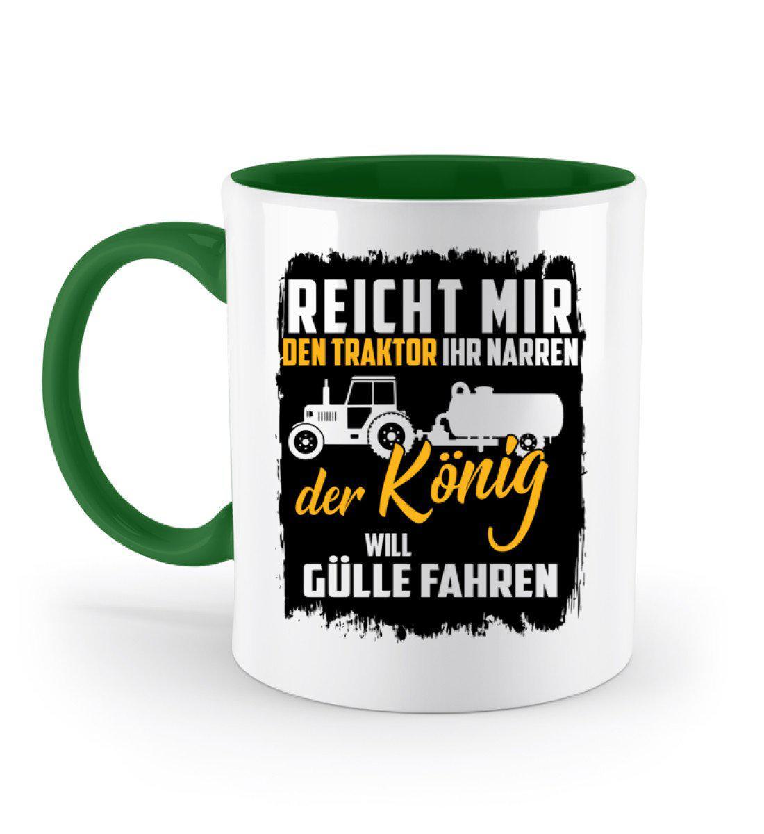Der König will Gülle fahren · Keramik Tasse zweifarbig-Keramik Tasse Zweifarbig-Irish Green-330ml-Agrarstarz