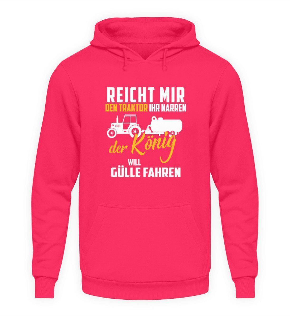 Der König will Gülle fahren · Unisex Kapuzenpullover Hoodie-Unisex Hoodie-Hot Pink-L-Agrarstarz