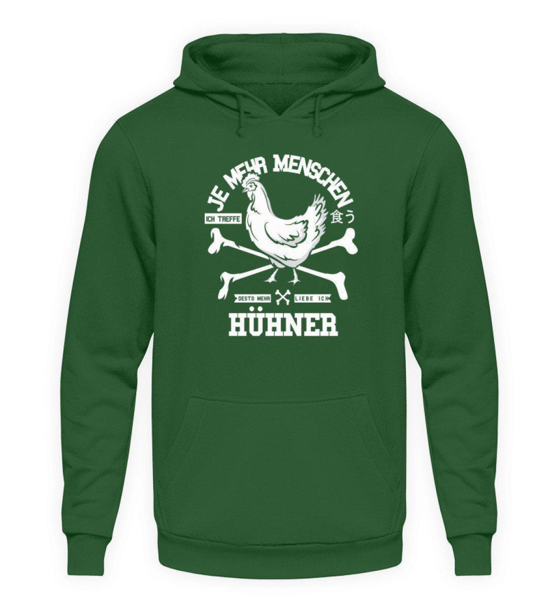 Desto mehr liebe ich Hühner · Unisex Kapuzenpullover Hoodie-Unisex Hoodie-Bottle Green-L-Agrarstarz