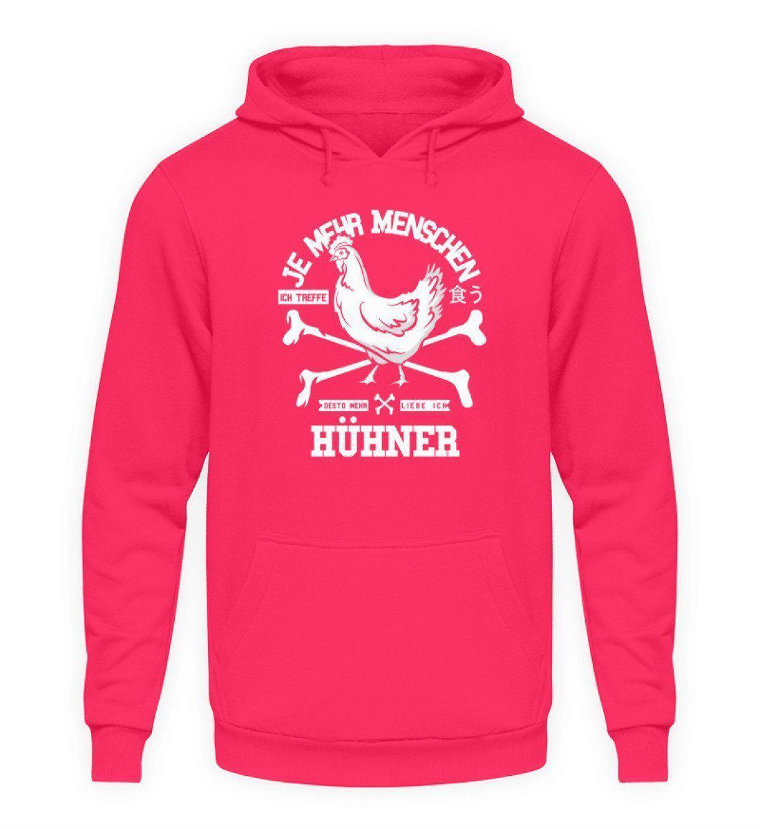 Desto mehr liebe ich Hühner · Unisex Kapuzenpullover Hoodie-Unisex Hoodie-Hot Pink-L-Agrarstarz