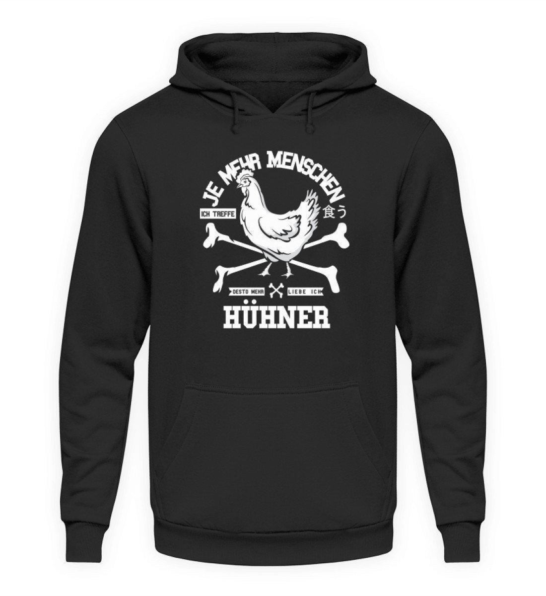 Desto mehr liebe ich Hühner · Unisex Kapuzenpullover Hoodie-Unisex Hoodie-Jet Black-L-Agrarstarz