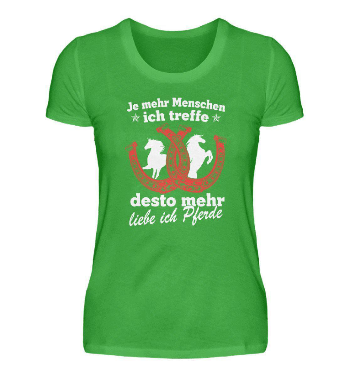 Desto mehr liebe ich Pferde · Damen T-Shirt-Damen Basic T-Shirt-Green Apple-S-Agrarstarz