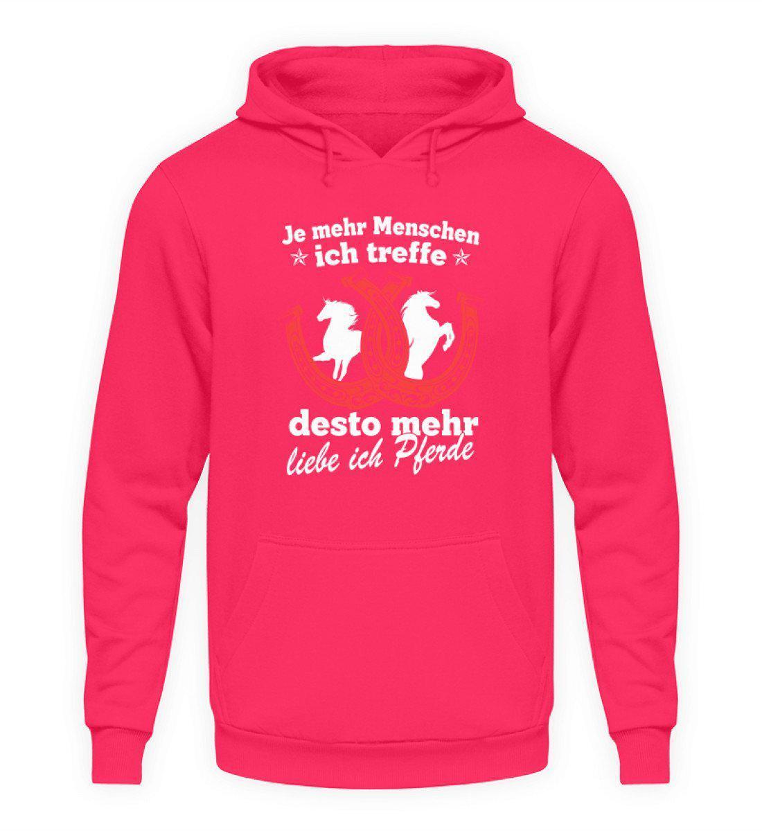 Desto mehr liebe ich Pferde · Unisex Kapuzenpullover Hoodie-Unisex Hoodie-Hot Pink-S-Agrarstarz