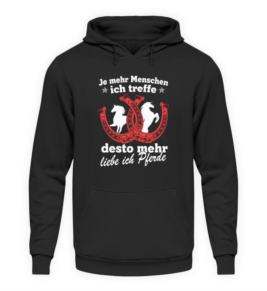 Desto mehr liebe ich Pferde · Unisex Kapuzenpullover Hoodie-Unisex Hoodie-Jet Black-S-Agrarstarz