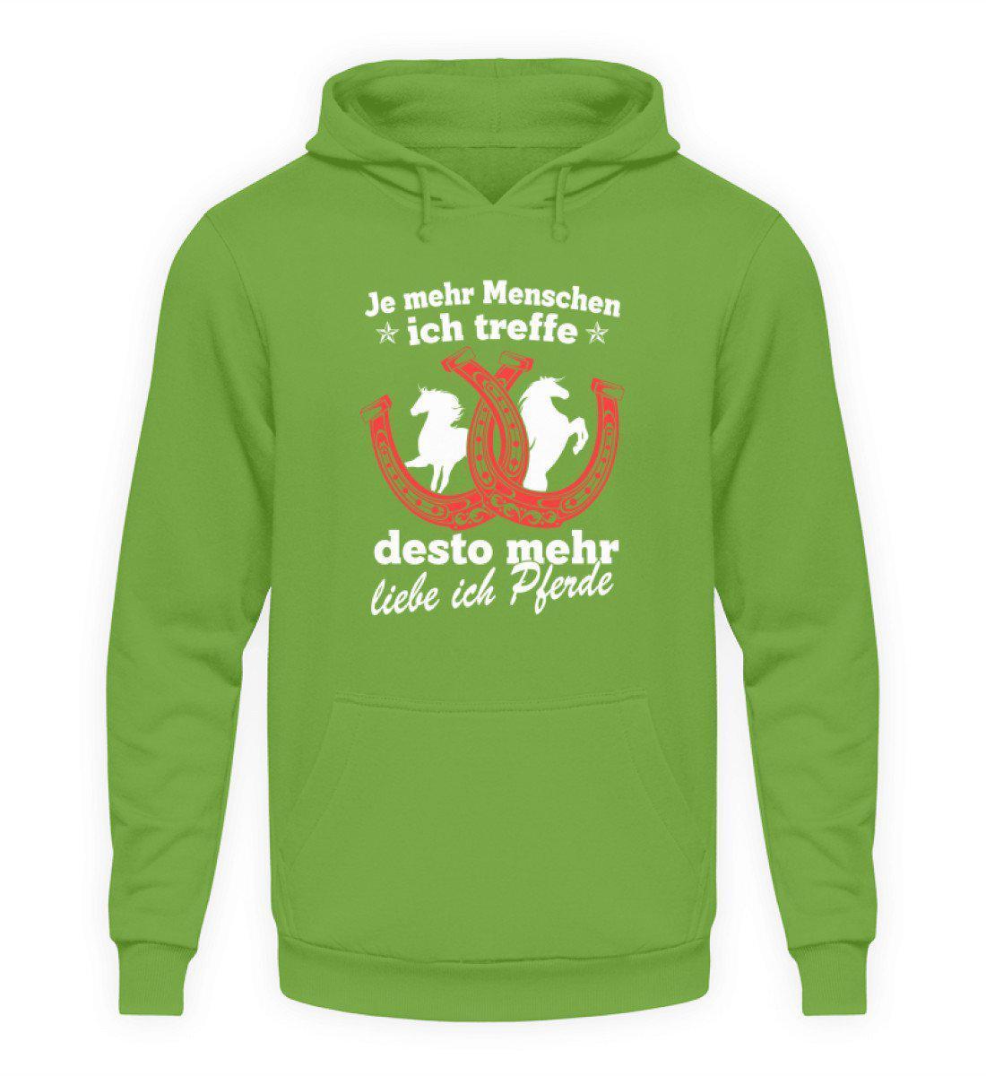 Desto mehr liebe ich Pferde · Unisex Kapuzenpullover Hoodie-Unisex Hoodie-LimeGreen-S-Agrarstarz