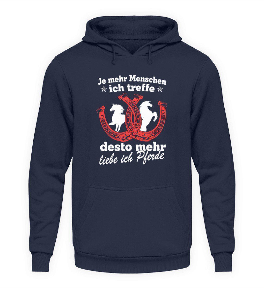 Desto mehr liebe ich Pferde · Unisex Kapuzenpullover Hoodie-Unisex Hoodie-Oxford Navy-S-Agrarstarz