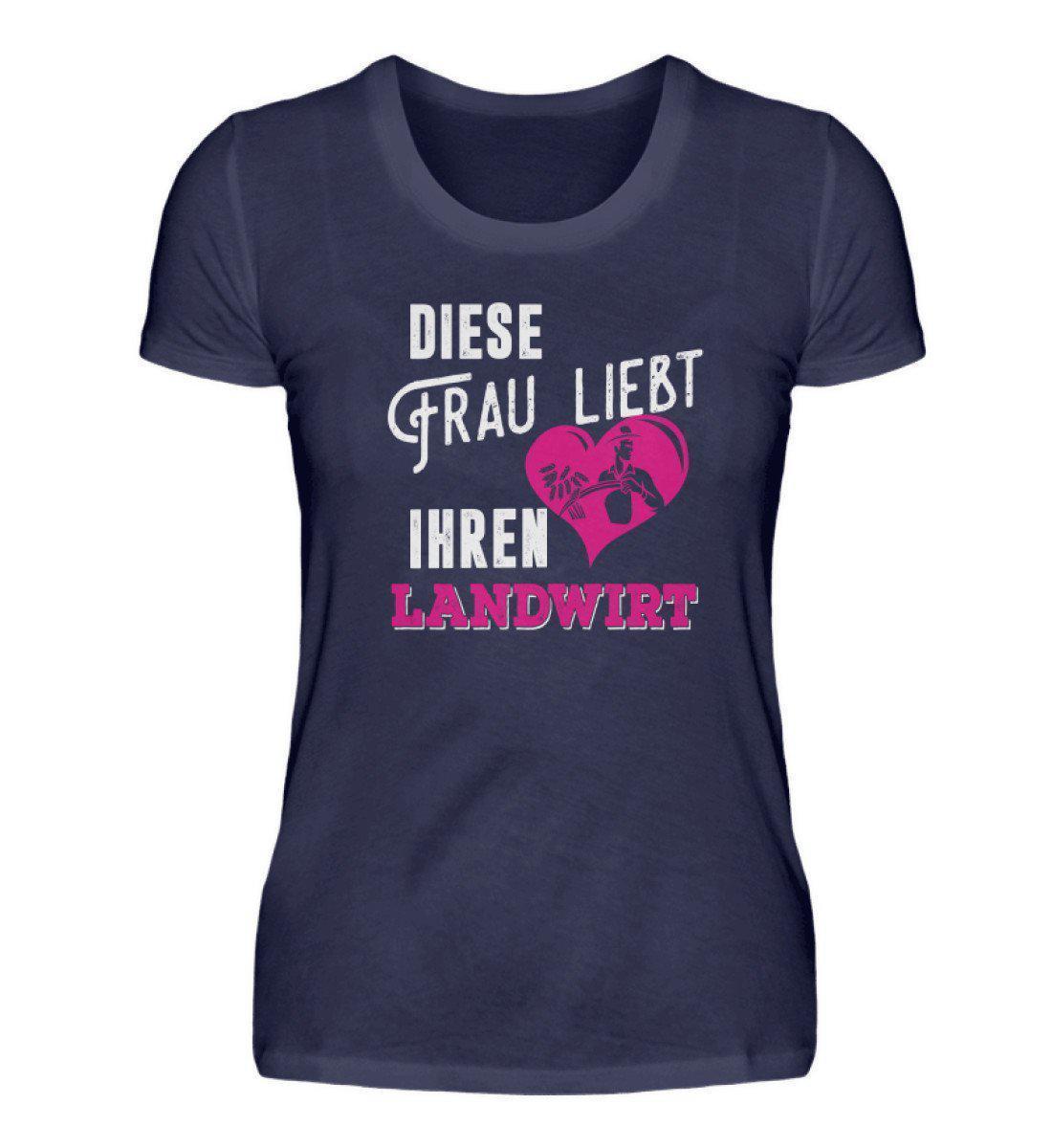 Diese Frau liebt ihren Landwirt · Damen T-Shirt-Damen Basic T-Shirt-Navy-S-Agrarstarz