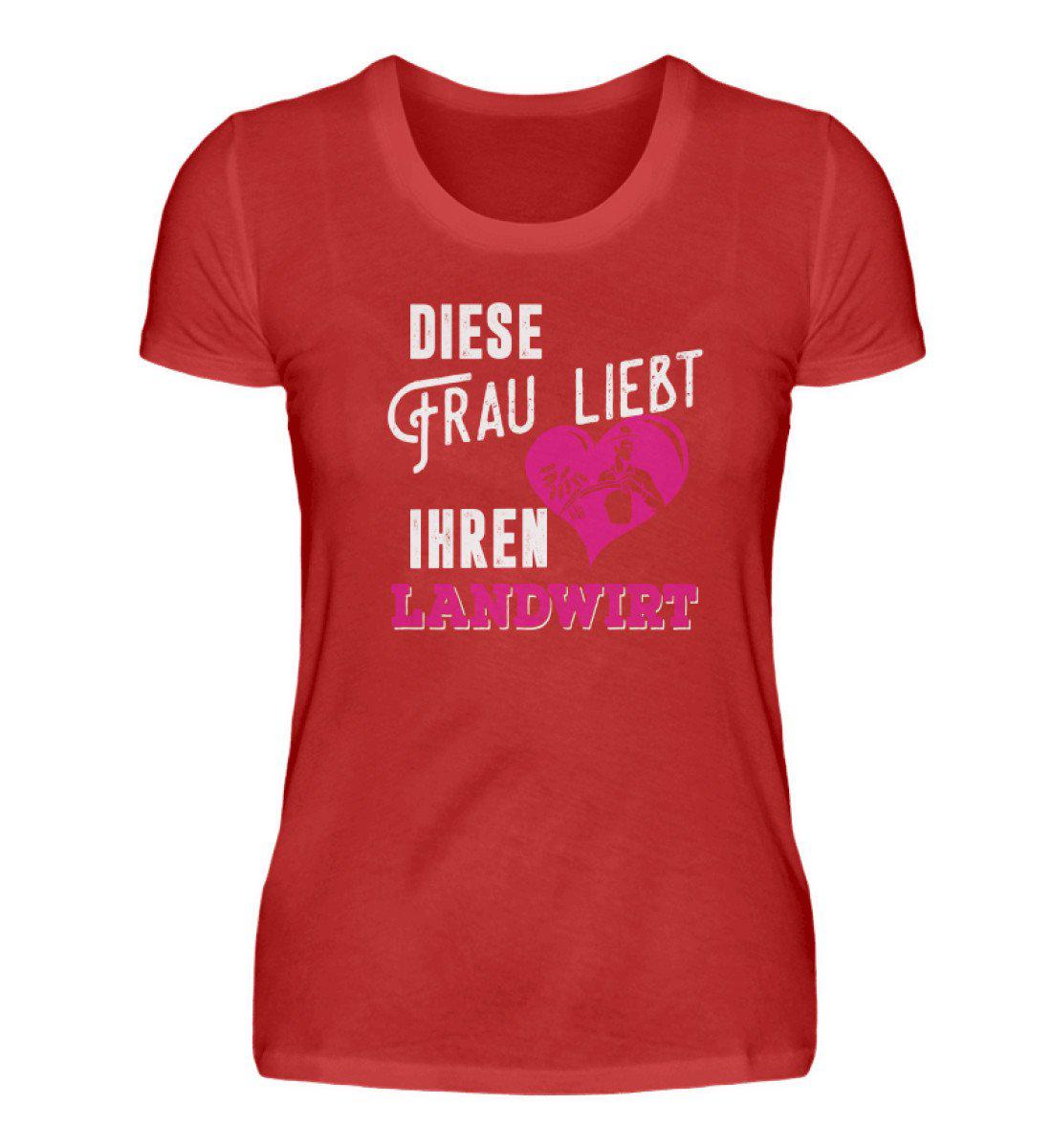 Diese Frau liebt ihren Landwirt · Damen T-Shirt-Damen Basic T-Shirt-Red-S-Agrarstarz