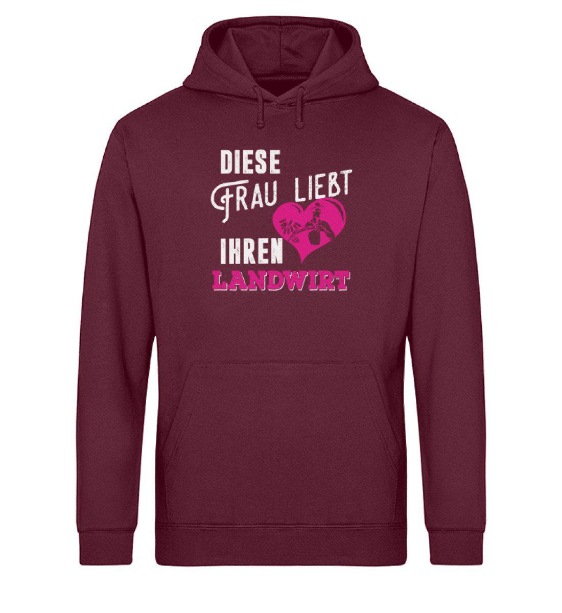 Diese Frau liebt ihren Landwirt · Unisex Organic Hoodie-Drummer Hoodie ST/ST-Burgundy-XS-Agrarstarz