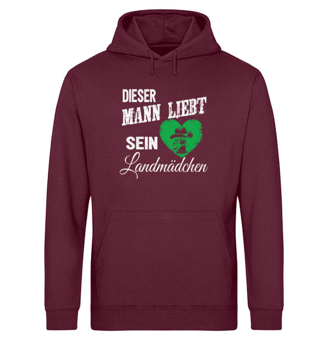 Dieser Mann liebt sein Landmädchen · Unisex Organic Hoodie-Drummer Hoodie ST/ST-Burgundy-XS-Agrarstarz