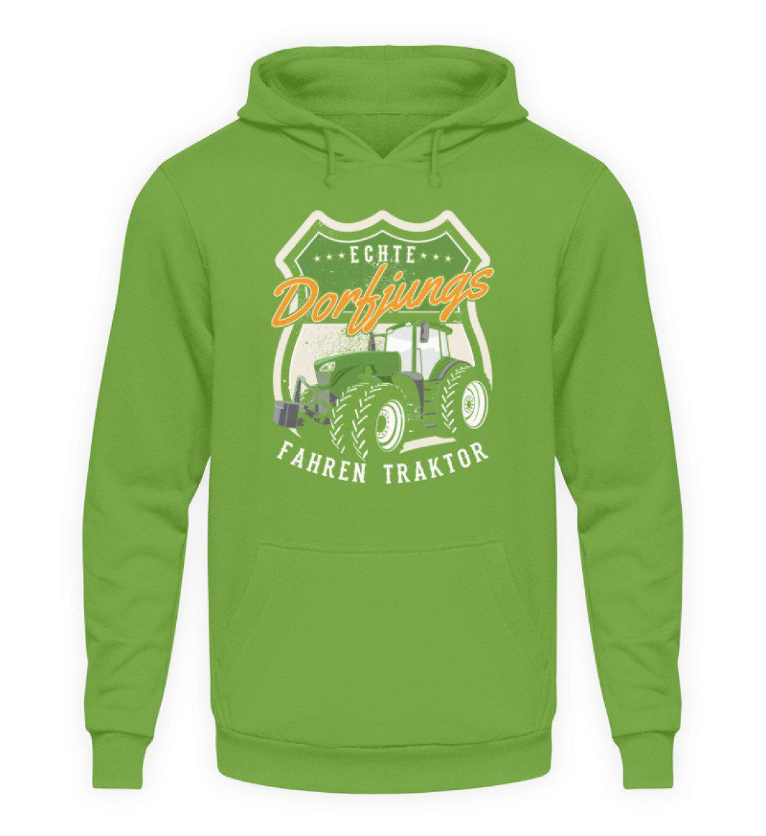 Dorfjungs fahren Traktor · Unisex Kapuzenpullover Hoodie-Unisex Hoodie-LimeGreen-S-Agrarstarz