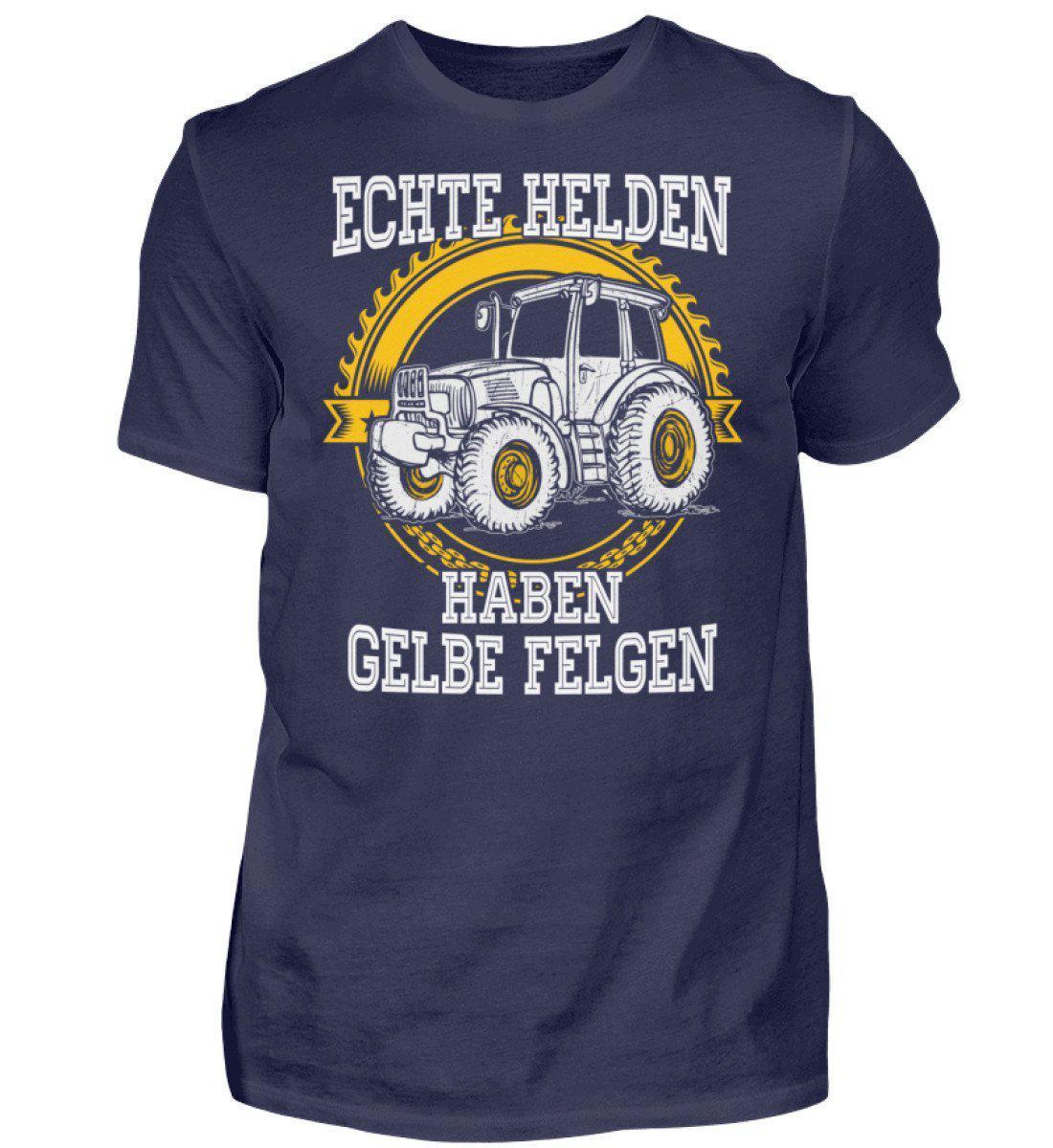 Echte Helden gelbe Felgen front · Herren T-Shirt-Herren Basic T-Shirt-Navy-S-Agrarstarz