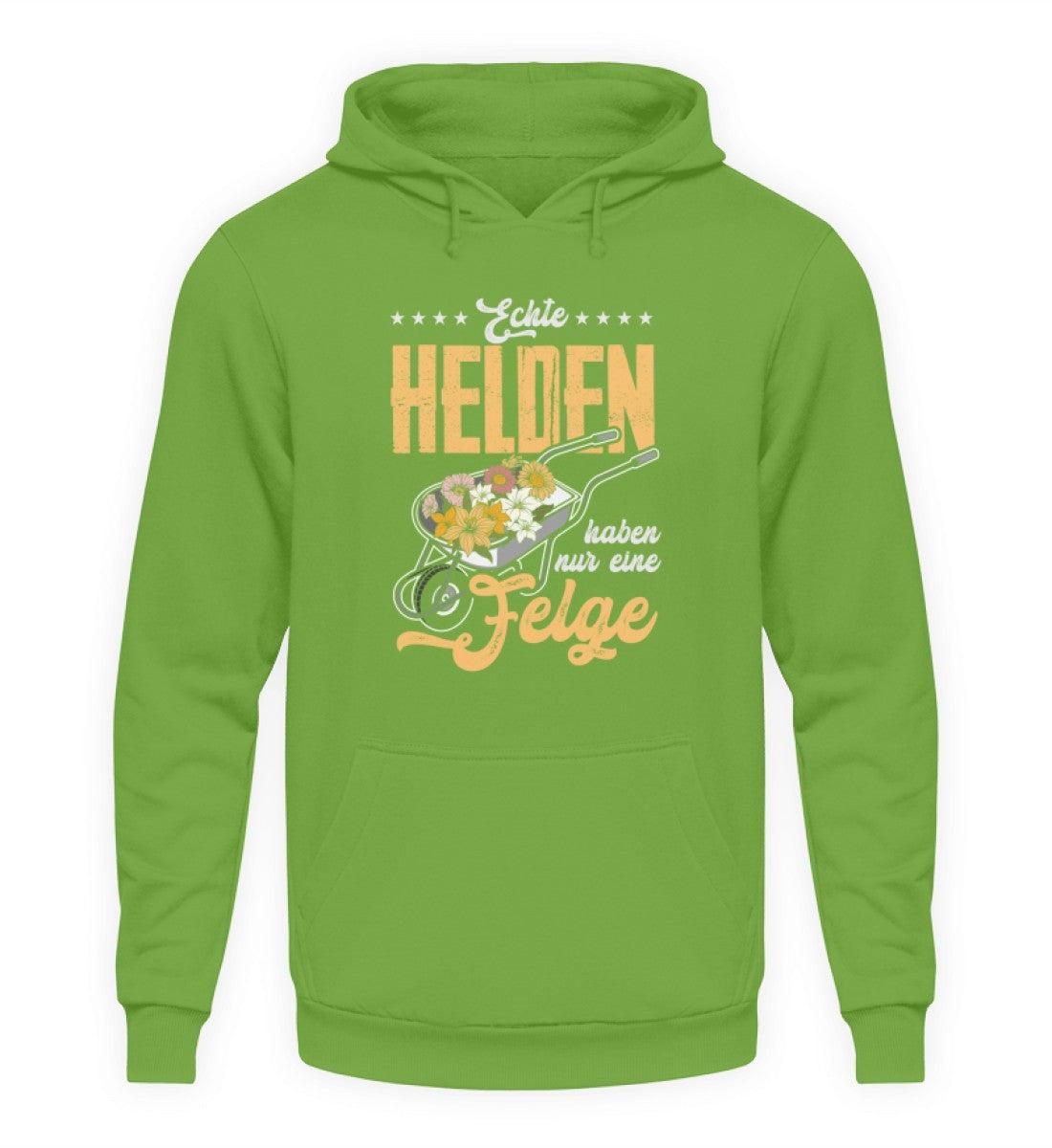 Echte Helden haben nur eine Felge · Unisex Kapuzenpullover Hoodie-Unisex Hoodie-LimeGreen-S-Agrarstarz