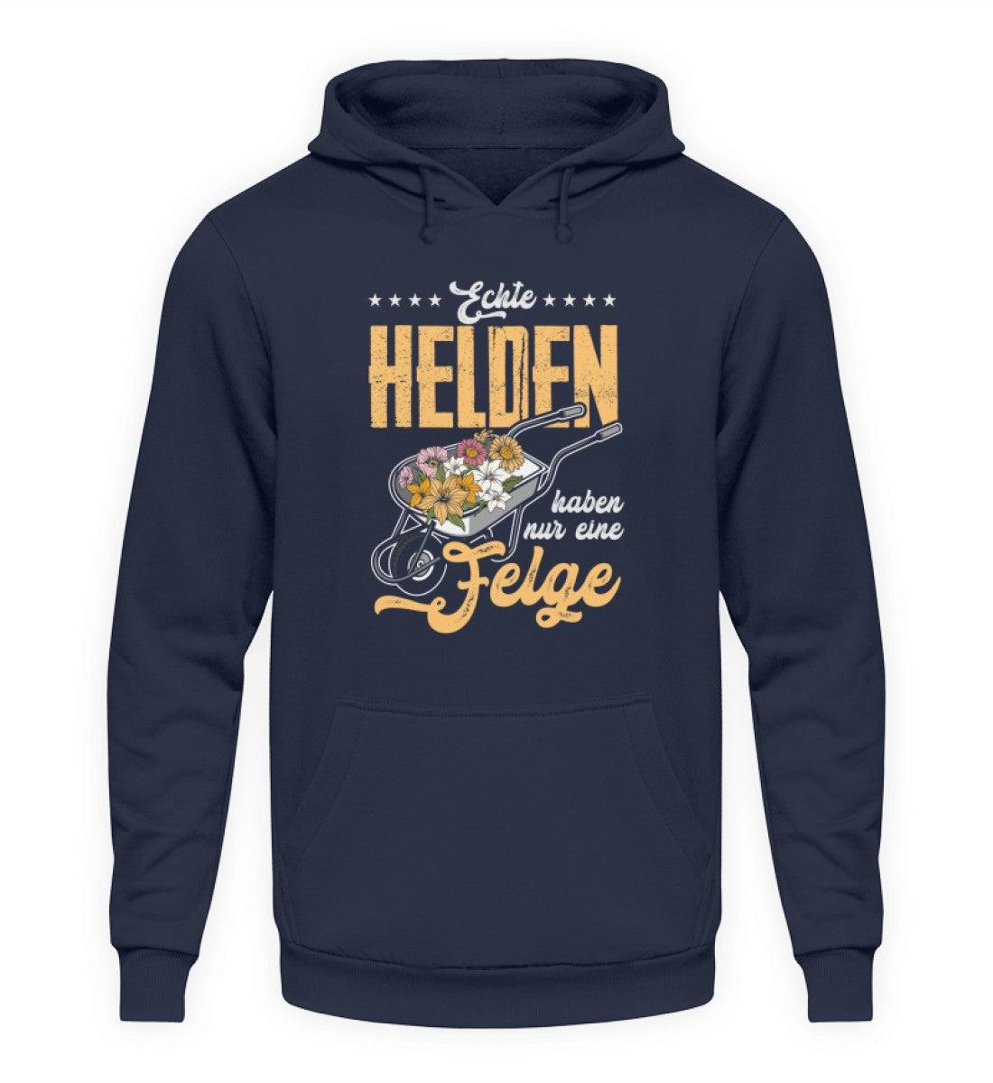 Echte Helden haben nur eine Felge · Unisex Kapuzenpullover Hoodie-Unisex Hoodie-Oxford Navy-S-Agrarstarz