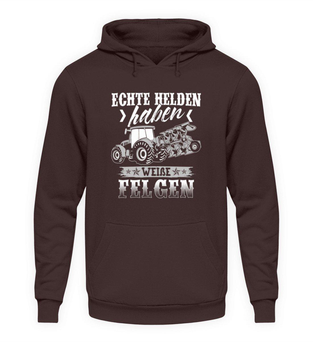 Echte Helden weiße Felgen · Unisex Kapuzenpullover Hoodie-Unisex Hoodie-Hot Chocolate-S-Agrarstarz