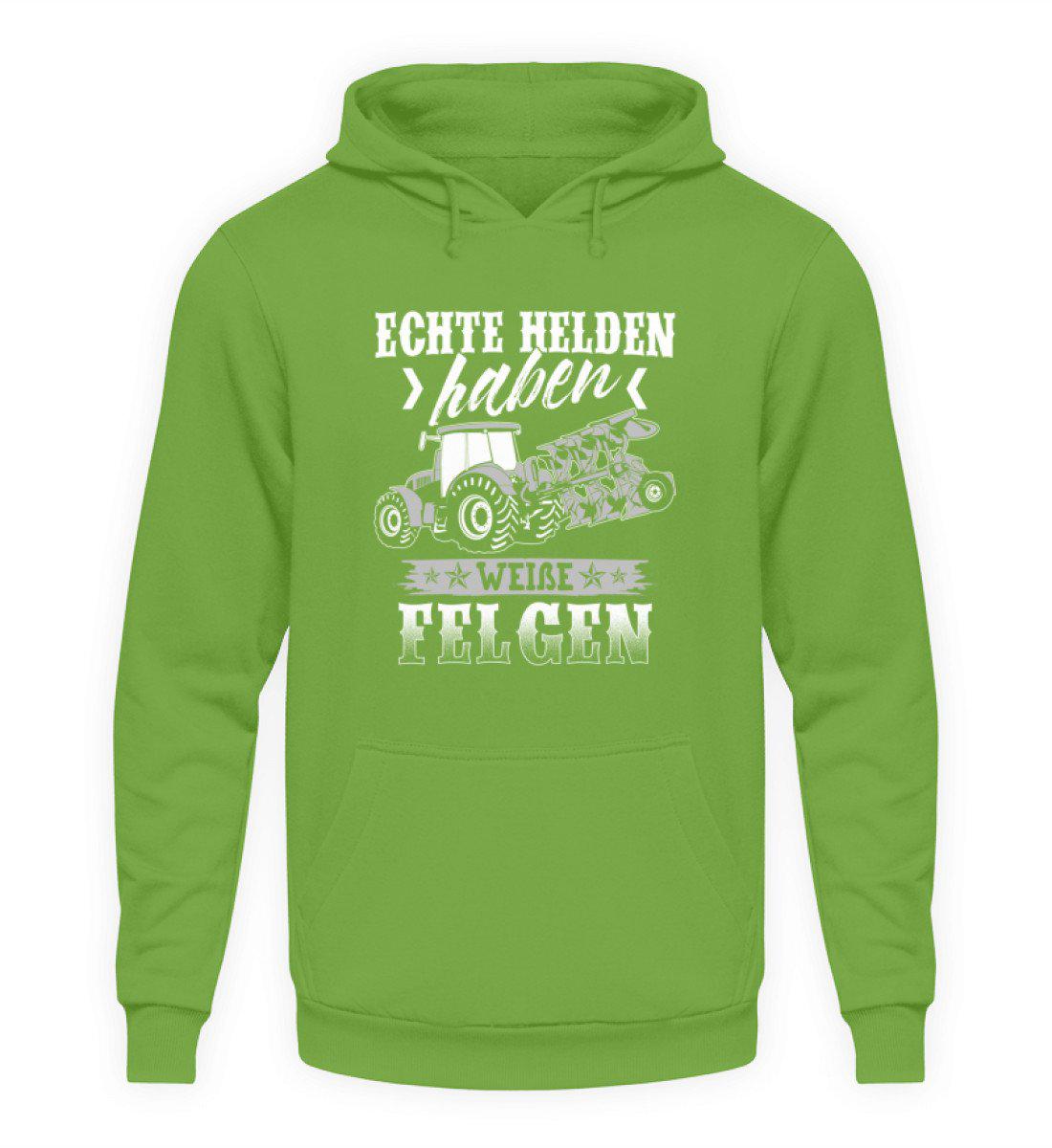 Echte Helden weiße Felgen · Unisex Kapuzenpullover Hoodie-Unisex Hoodie-LimeGreen-S-Agrarstarz