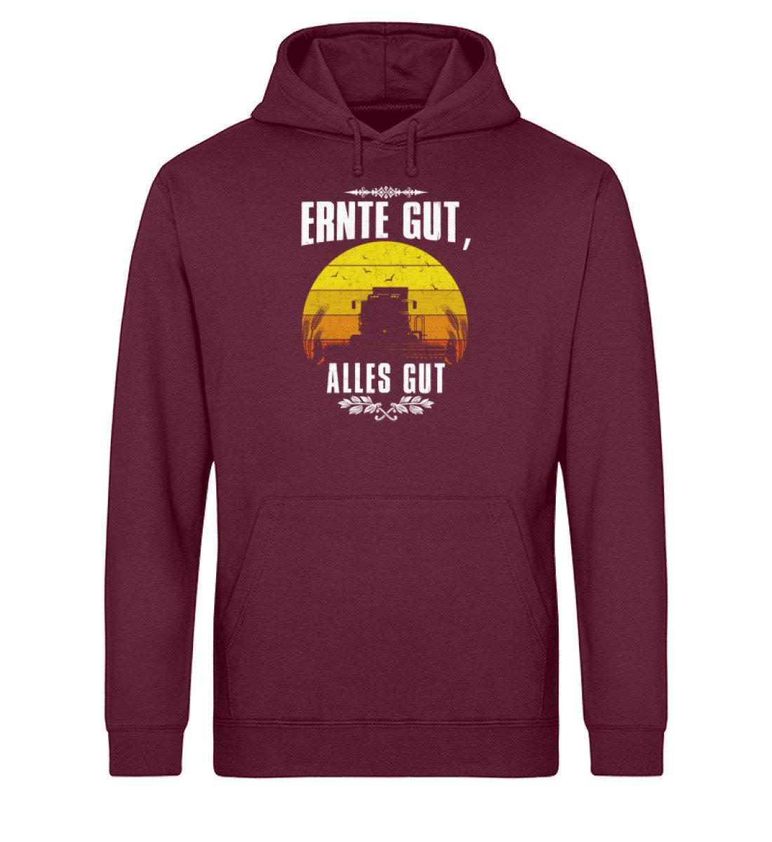 Ernte gut alles gut · Unisex Organic Hoodie-Drummer Hoodie ST/ST-Burgundy-XS-Agrarstarz