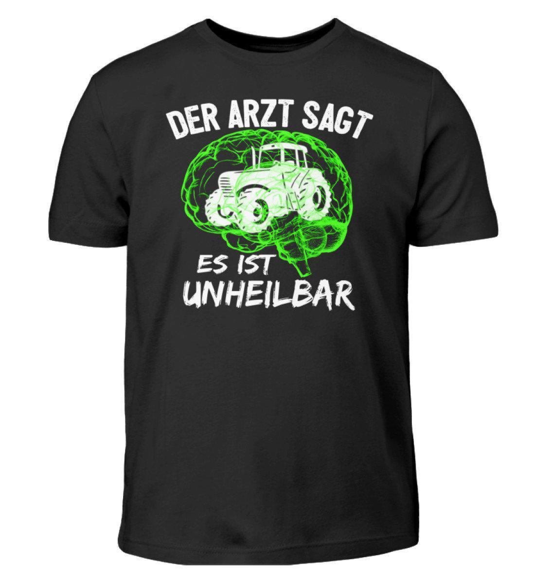 Es ist unheilbar grün · Kinder T-Shirt-Kinder T-Shirt-Black-3/4 (98/104)-Agrarstarz