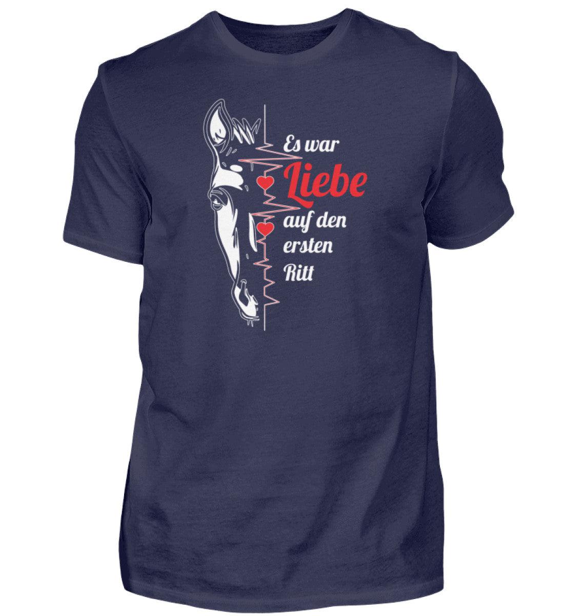 Es war Liebe auf den ersten Ritt · Herren T-Shirt-Herren Basic T-Shirt-Navy-S-Agrarstarz