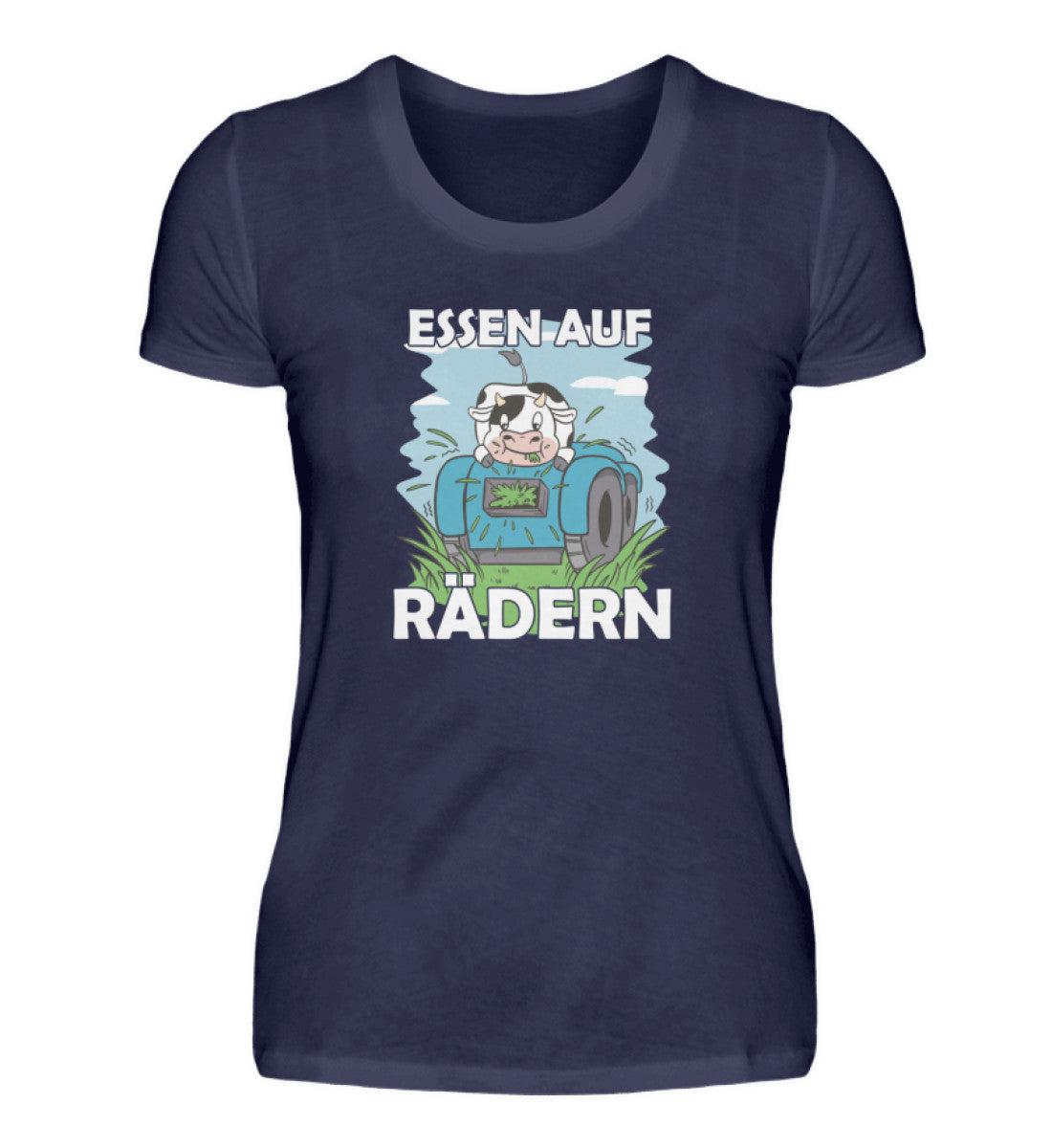 Essen auf Rädern Kuh · Damen T-Shirt-Damen Basic T-Shirt-Navy-S-Agrarstarz