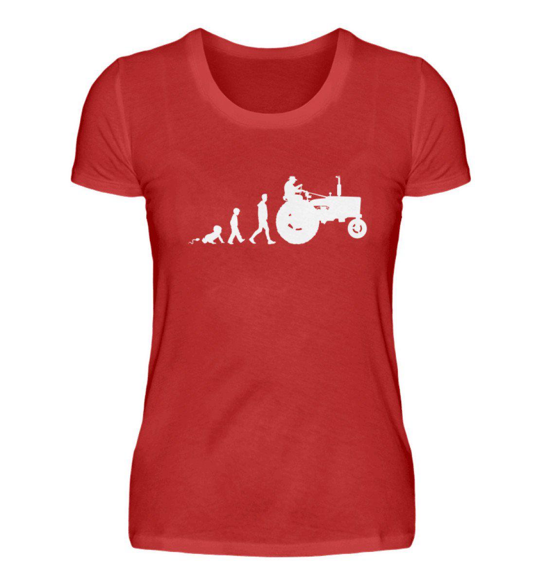 Evolution Entwicklung · Damen T-Shirt-Damen Basic T-Shirt-Red-S-Agrarstarz