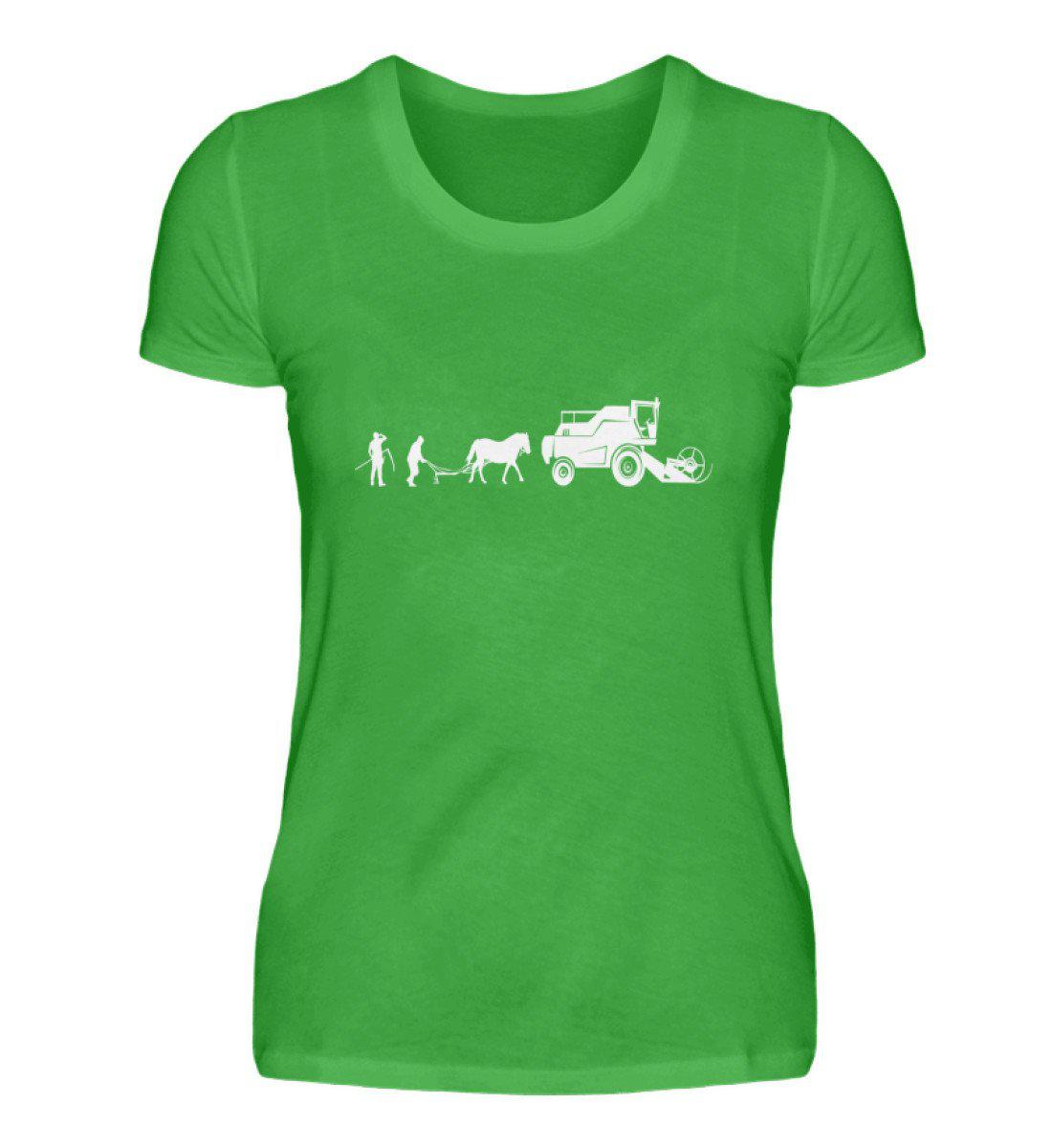 Evolution Mähdrescher · Damen T-Shirt-Damen Basic T-Shirt-Green Apple-S-Agrarstarz