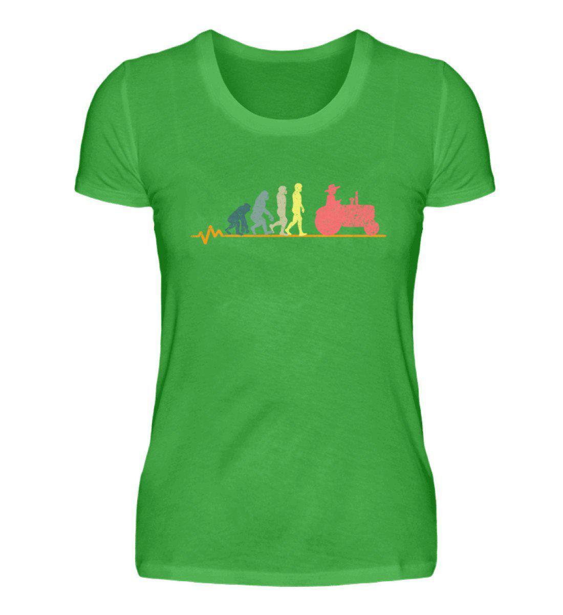 Evolution Retro · Damen T-Shirt-Damen Basic T-Shirt-Green Apple-S-Agrarstarz