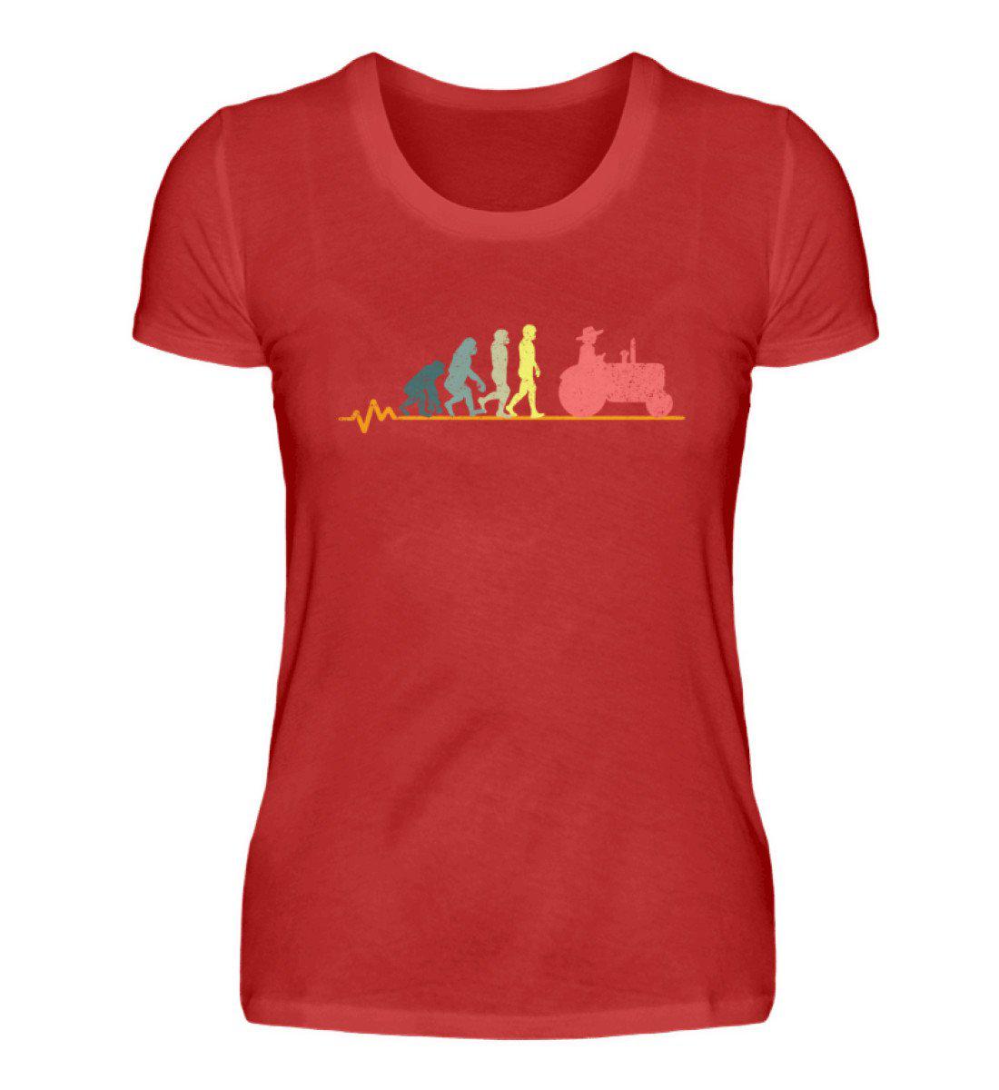 Evolution Retro · Damen T-Shirt-Damen Basic T-Shirt-Red-S-Agrarstarz
