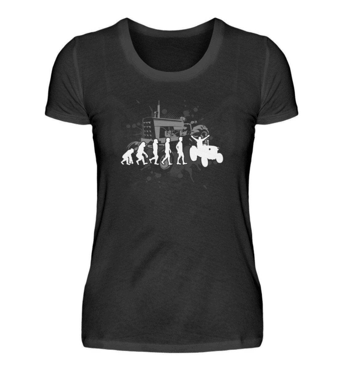 Evolution Traktor 2 · Damen T-Shirt-Damen Basic T-Shirt-Black-S-Agrarstarz