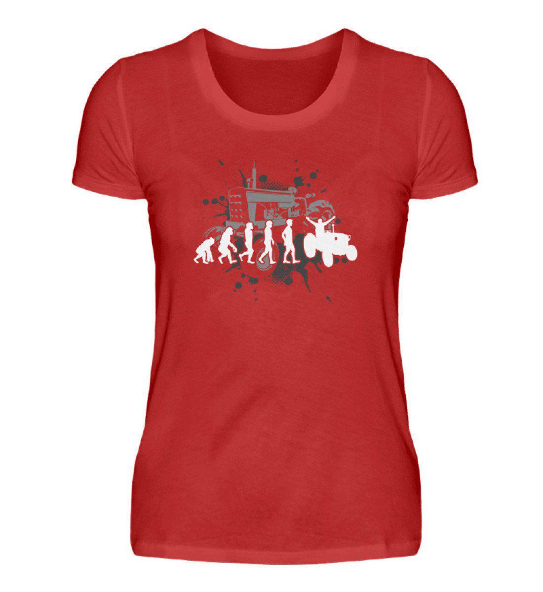 Evolution Traktor 2 · Damen T-Shirt-Damen Basic T-Shirt-Red-S-Agrarstarz