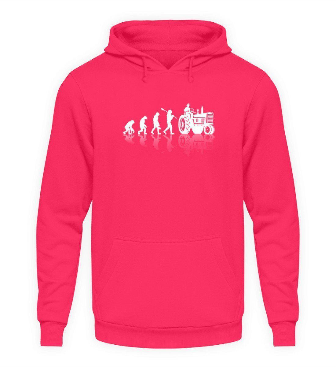 Evolution gespiegelt · Unisex Kapuzenpullover Hoodie-Unisex Hoodie-Hot Pink-L-Agrarstarz
