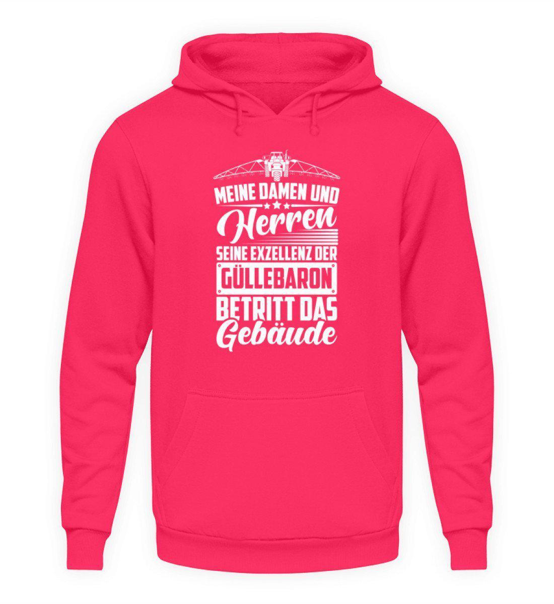 Exzellenz Güllebaron betritt Gebäude · Unisex Kapuzenpullover Hoodie-Unisex Hoodie-Hot Pink-S-Agrarstarz