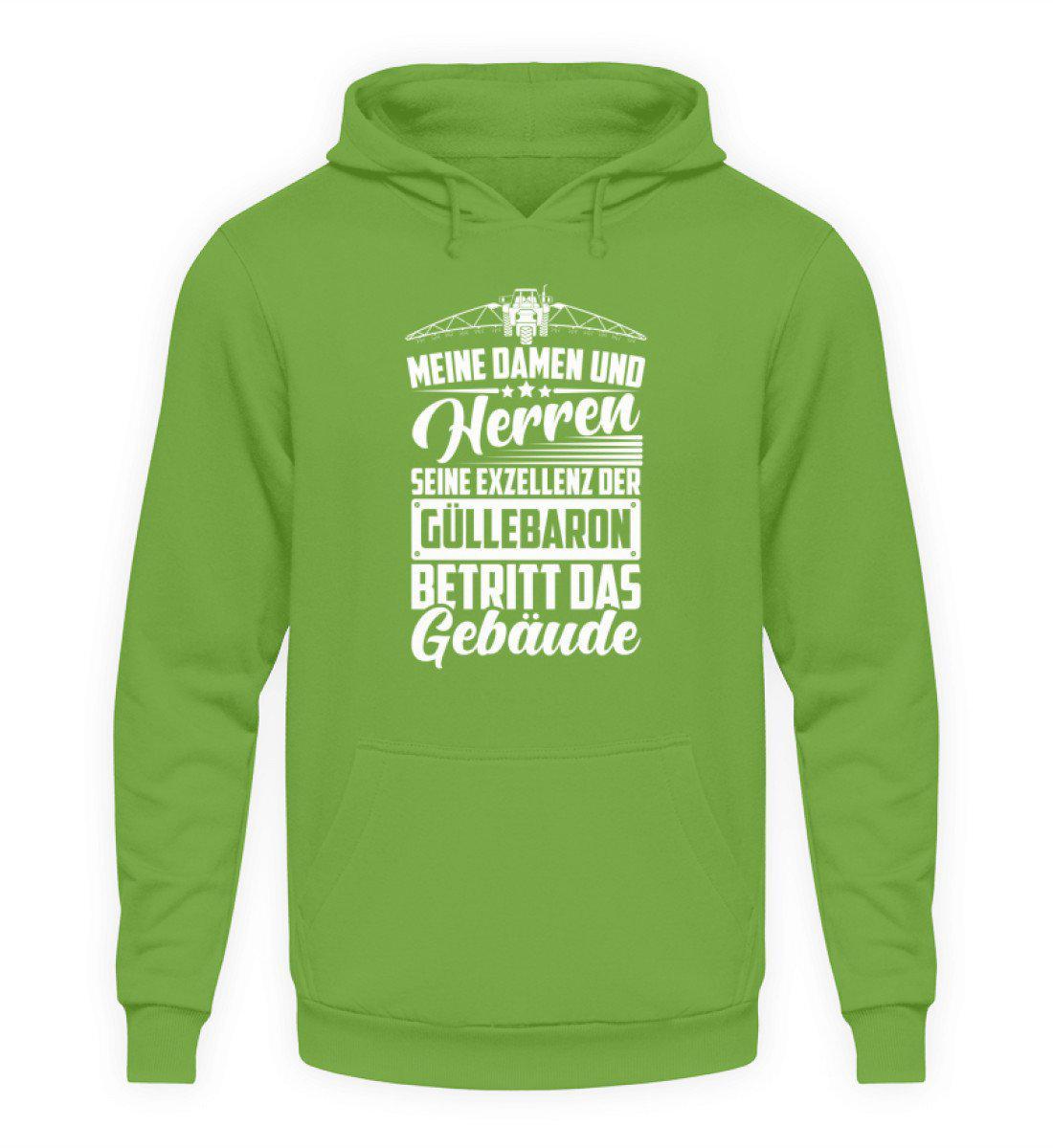 Exzellenz Güllebaron betritt Gebäude · Unisex Kapuzenpullover Hoodie-Unisex Hoodie-LimeGreen-S-Agrarstarz