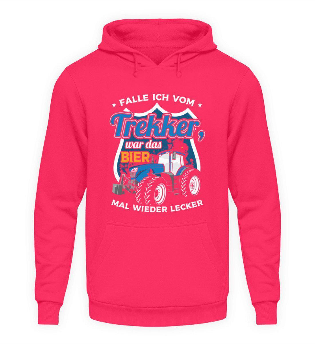 Falle ich vom Trekker Bier · Unisex Kapuzenpullover Hoodie-Unisex Hoodie-Hot Pink-S-Agrarstarz