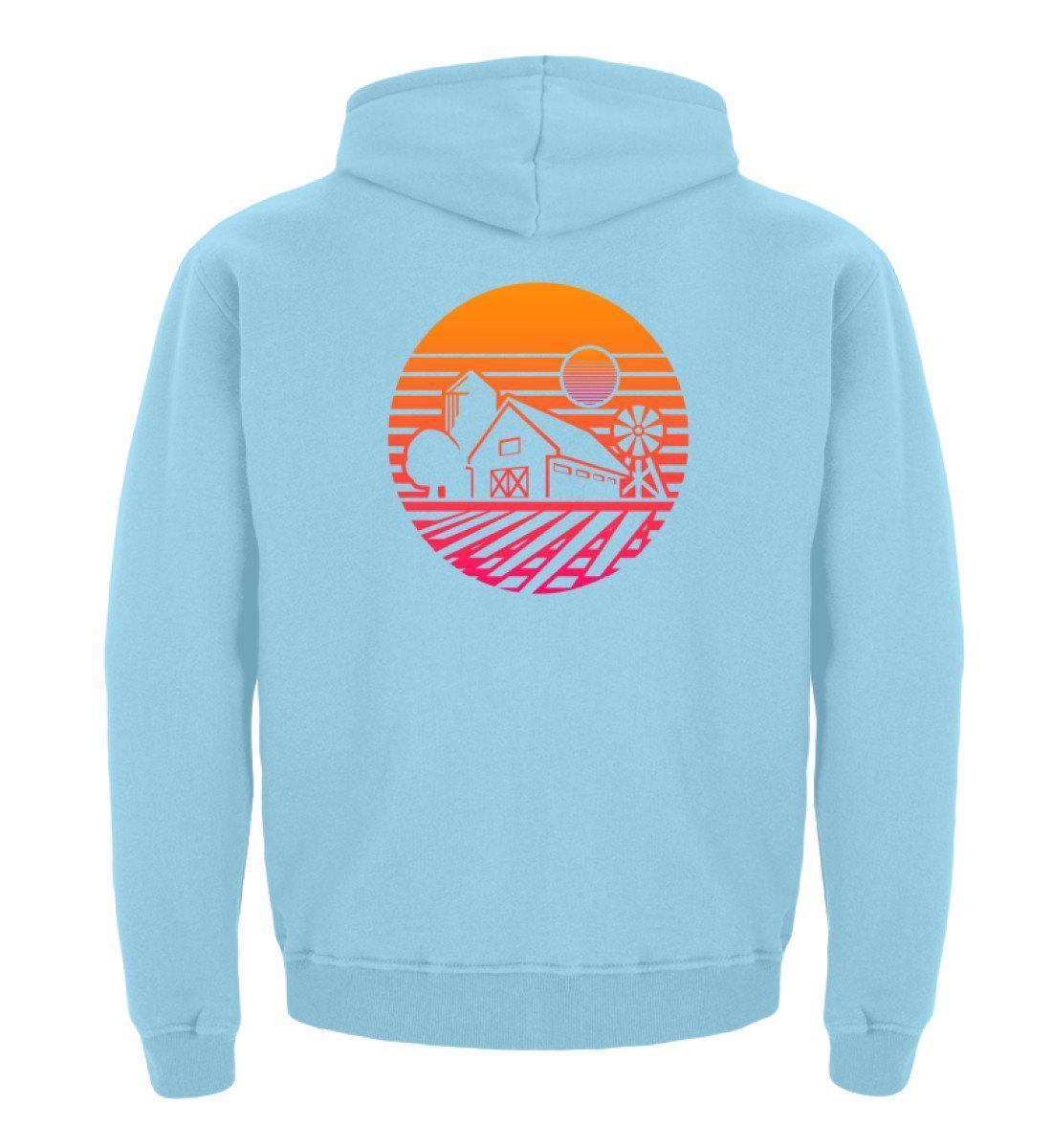 Farm Hof Retro · Kinder Kapuzenpullover Hoodie-Kinder Hoodie-Sky Blue-12/14 (152/164)-Agrarstarz