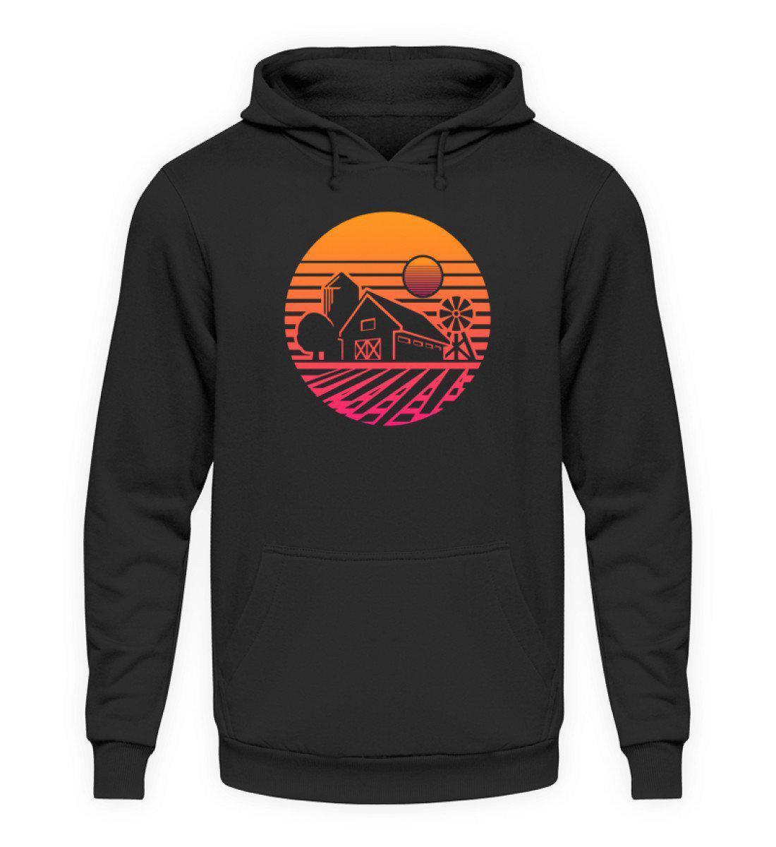 Farm Hof Retro · Unisex Kapuzenpullover Hoodie-Unisex Hoodie-Jet Black-S-Agrarstarz