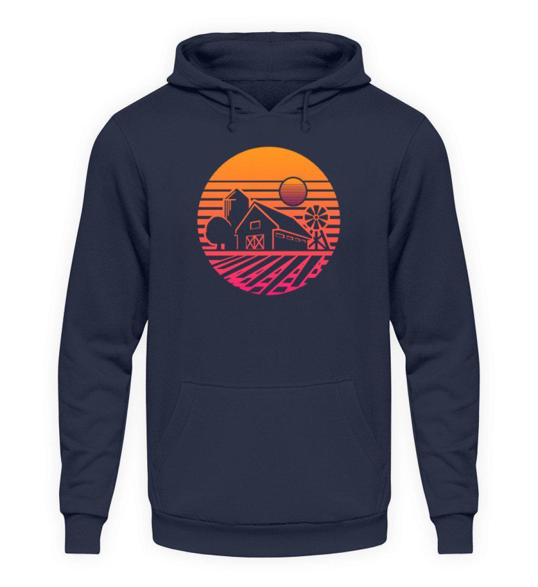 Farm Hof Retro · Unisex Kapuzenpullover Hoodie-Unisex Hoodie-Oxford Navy-S-Agrarstarz