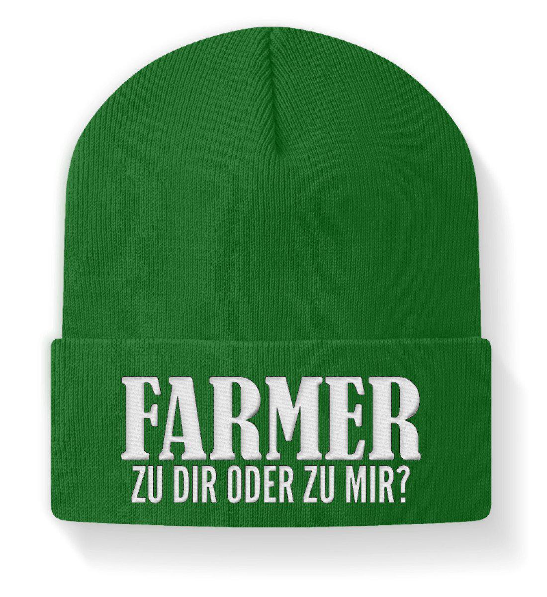 Farmer zu dir oder zu mir · Beanie Mütze-Beanie mit Stick-Kelly Green-M-Agrarstarz